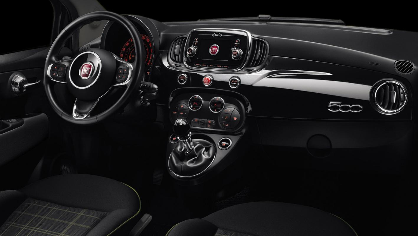 Interior Fiat 500 rent a car Ibiza